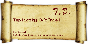 Tepliczky Dániel névjegykártya